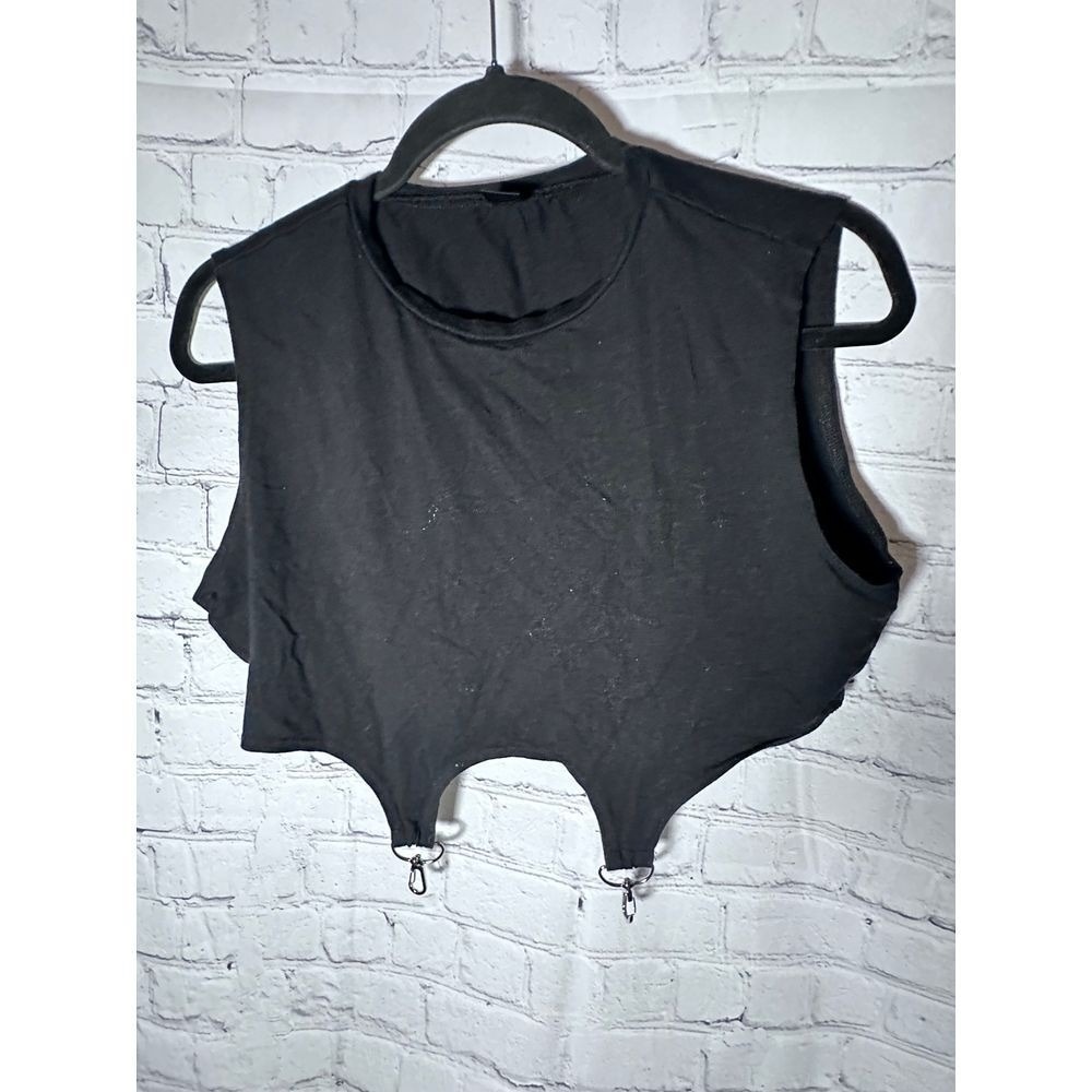 SHEIN Black Garter Hem Crop Top XL Sleeveless Edgy Alt Goth swvest0720111171